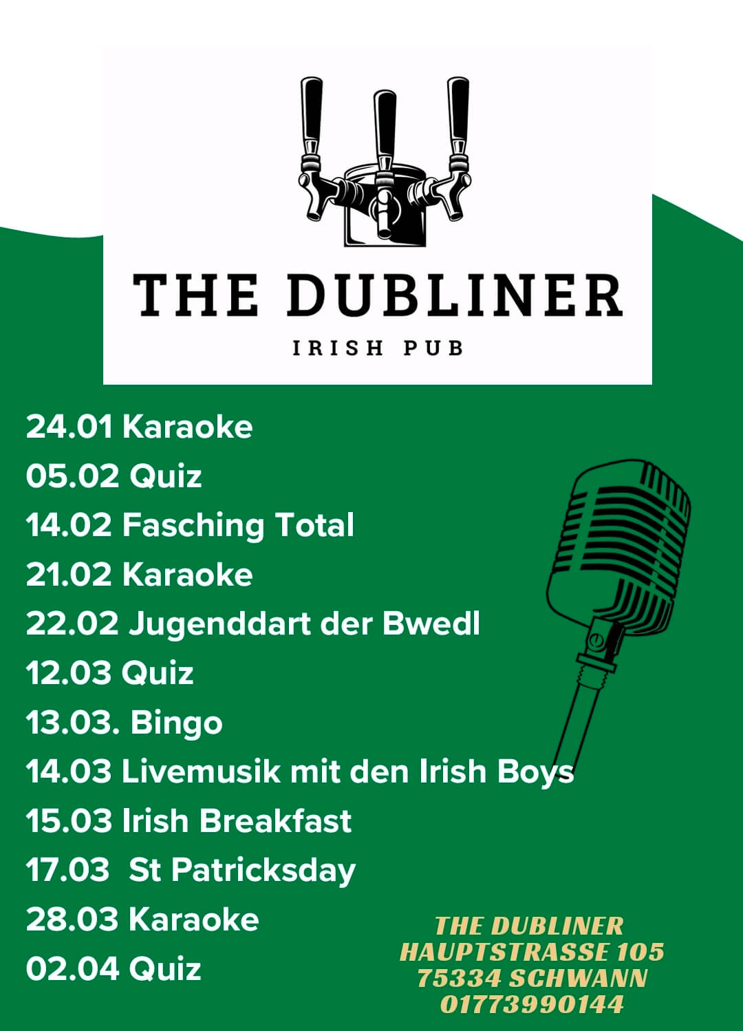 Veranstaltungskalender The Dubliner